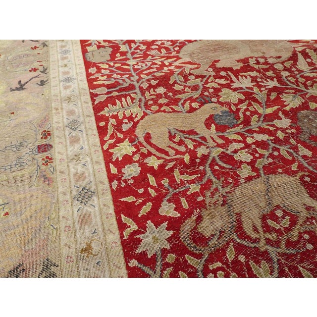1920s Galerie Shabab Collection Early 20th Century Turkish Kayseri Pictorial Rug For Sale - Image 5 of 10