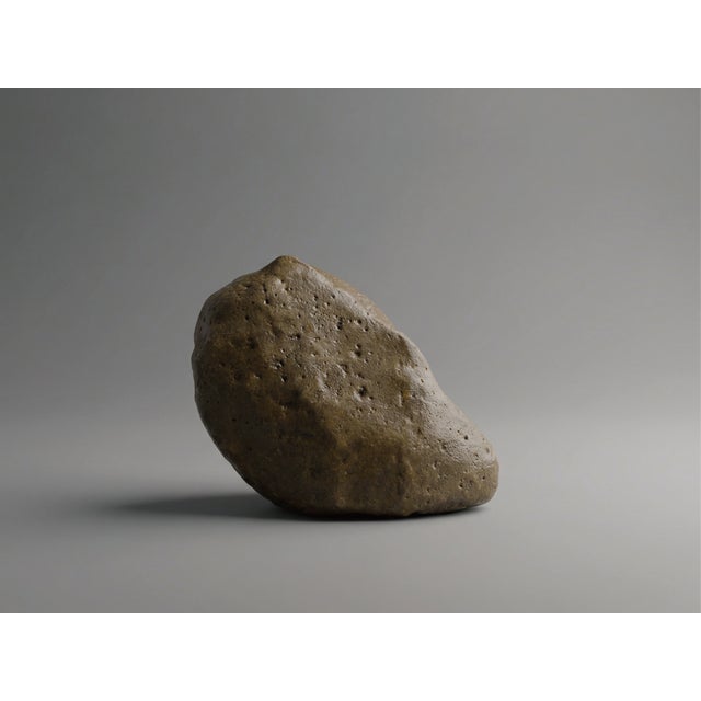 Sculptural Glass Decanter Vase With Natural Gobi Desert Stone – One of a Kind Art Glass For Sale - Image 4 of 7