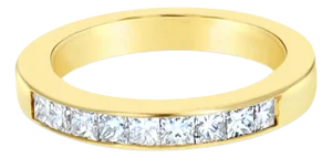 Half Carat Princess Cut Channel Set Diamond Wedding Band, Size 3