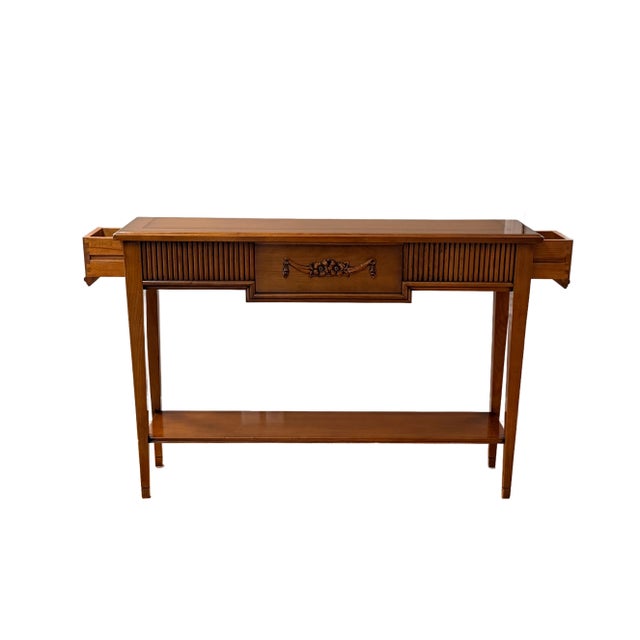 Italian Mid-Century Console Table With Reeded Detail For Sale In New York - Image 6 of 12