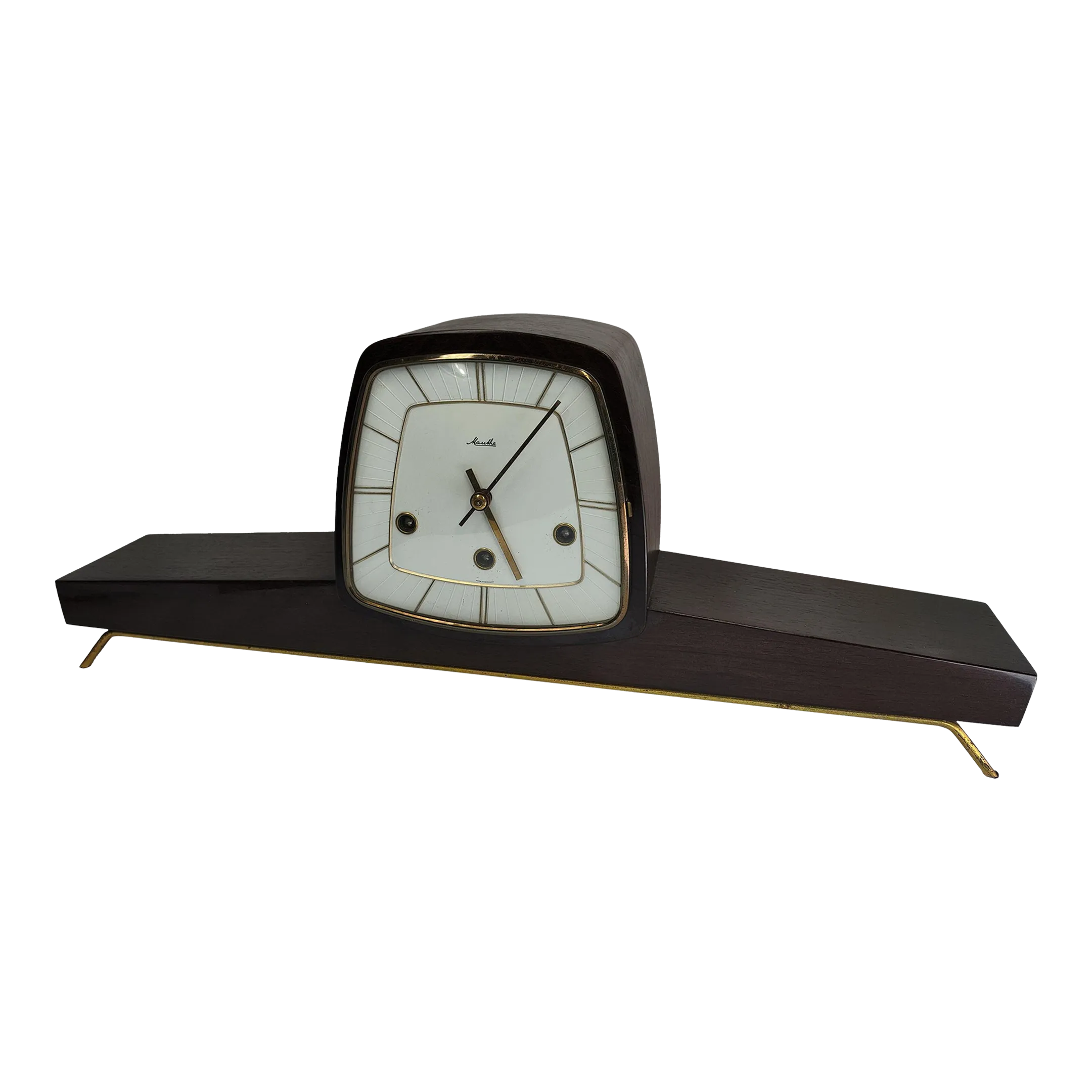 1966 German Westminster Chimes Windup Mantle Table Clock Mauthe