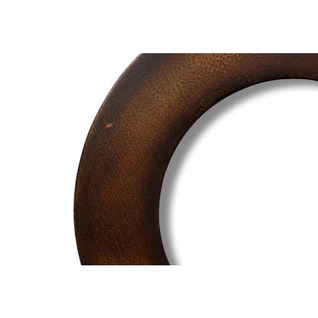 English Circular Dark Wood Frame for Picture or Mirror For Sale - Image 3 of 5