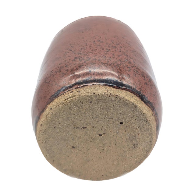Mid 20th Century Drip-Glazed Stoneware Vase For Sale - Image 10 of 11