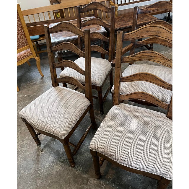 C. 1980 Guy Chaddock English Ladderback Chairs Set of 6 For Sale - Image 11 of 12