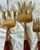 Mid 20th Century Rosewood & Brass Service for 6 Desert Fish Serving Forks Set 8 Pieces Flatware For Sale - Image 4 of 9
