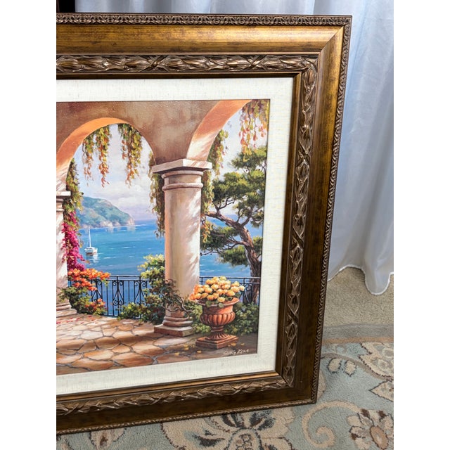 Ornamental & Decorative Materials Large Sung Kim Mediterranean Coast Textured Art Prints - A Pair 33" X 39" For Sale - Image 7 of 8