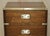 Fully Military Campaign Kennedy Leather Side Table with Drawers from Harrods For Sale - Image 4 of 18