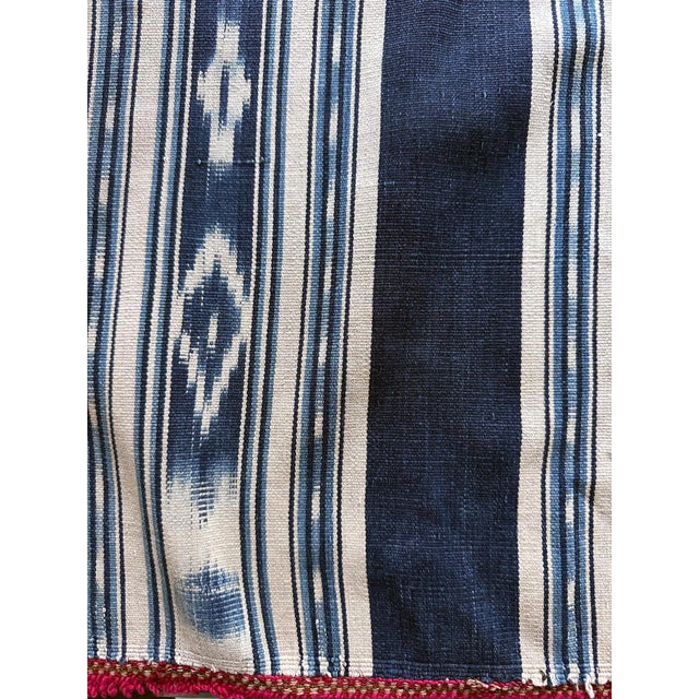Textile Vintage Hand-woven Ikat Poncho from Central Ecuador For Sale - Image 7 of 8
