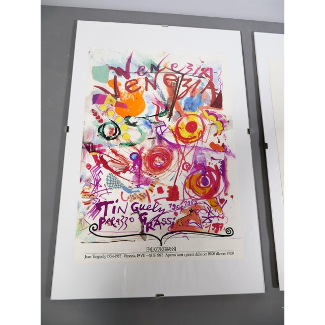Mid-Century Modern Palazzo Grassi Venice Art Poster & Drawing by Jean Tinguely, 1987, Set of 2 For Sale - Image 3 of 8