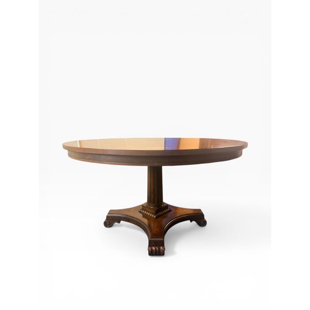 Traditional 1990s Attributed to Ralph Lauren for Henredon Regency Style Inlaid 54” Round Dining Table For Sale - Image 3 of 11