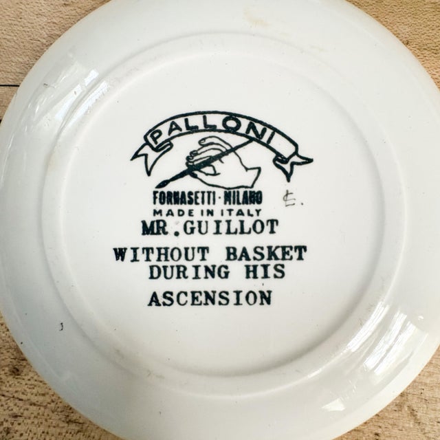 Fornasetti "Palloni" Themed Ceramic Hot Air Balloon Coasters Set of 5 For Sale - Image 9 of 13