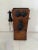 Late 20th Century American Electric Wood and Bakelite Antique Wall Crank Phone For Sale - Image 9 of 12