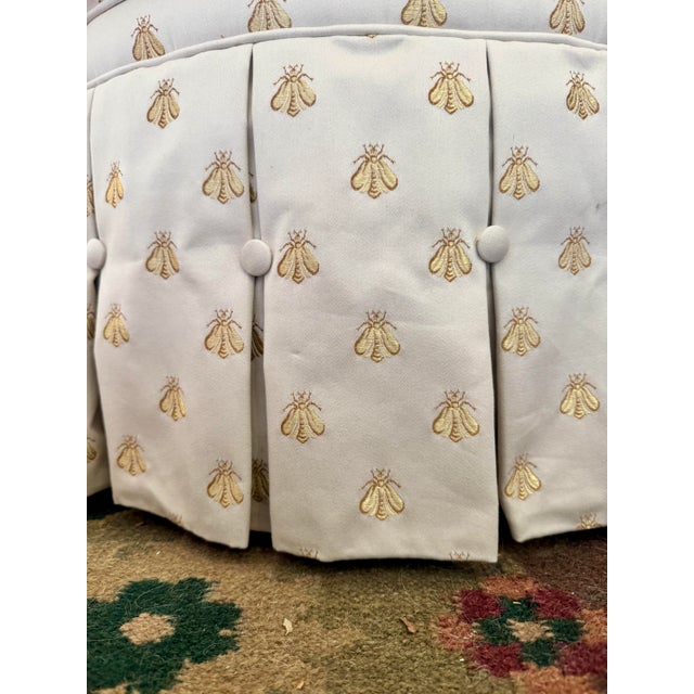 Early 21st Century Napoleonic Golden Bee Tufted Ottoman For Sale - Image 12 of 12