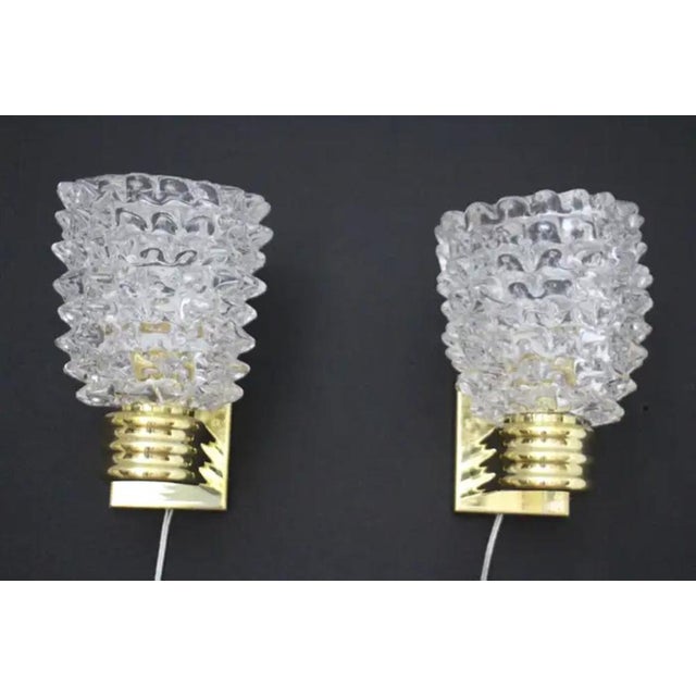 Mid-Century Modern Murano Rostrato Glass Sconces in the style of Barovier, 2000, Set of 2 For Sale - Image 3 of 13