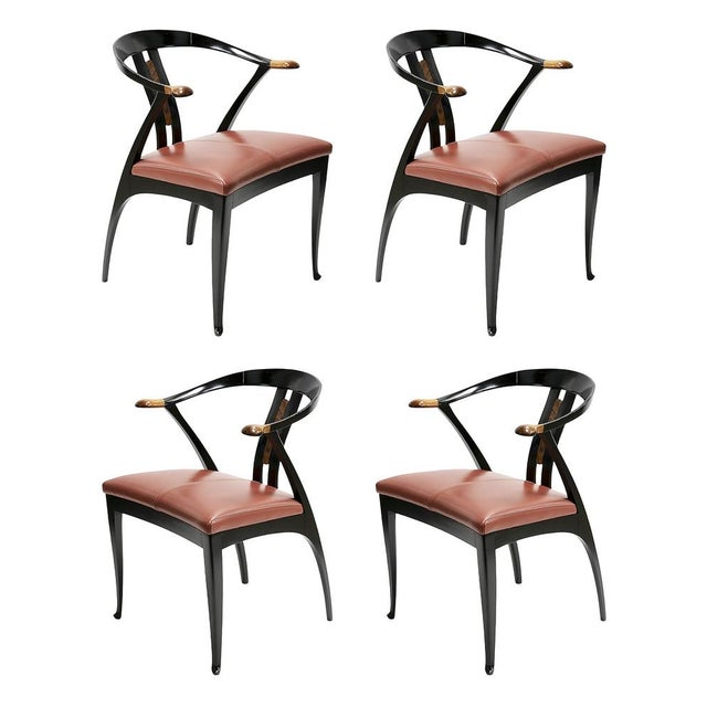 Mid-Century Italian Dining Chairs from Giorgetti, 1980s, Set of 4 For Sale - Image 9 of 9