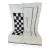 Contemporary Black White Checkerboard Wool Moroccan Rug For Sale
