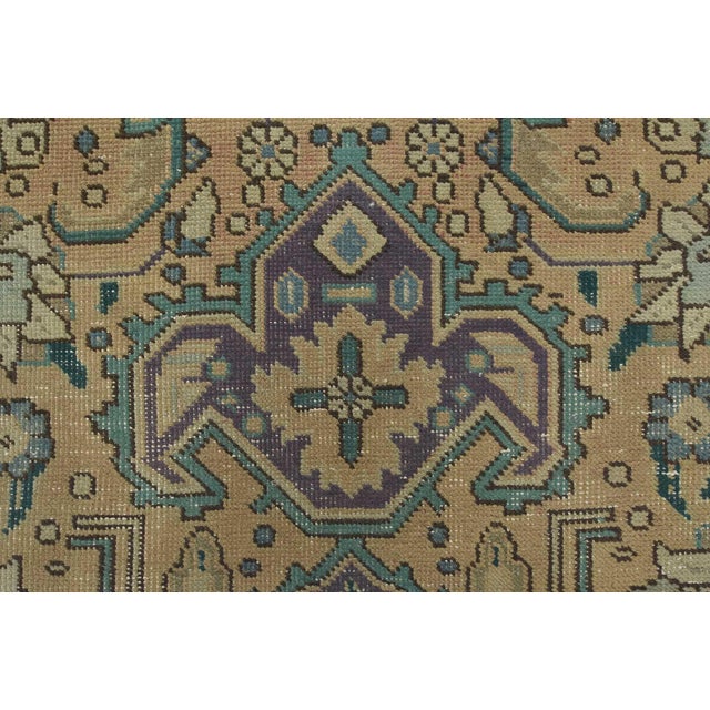 Tabriz Rug 9’5” X 12’7” Pink Wool Vintage Distressed Hand-Knotted Carpet For Sale - Image 10 of 15