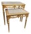 Late 20thC French Louis XVI Gold Beech Marble Nesting Tables - Pair For Sale