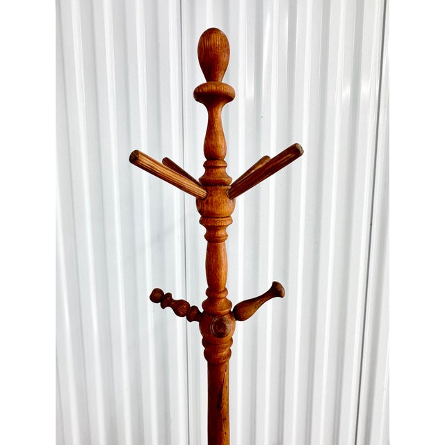 Antique Turned Wood Coat Rack For Sale - Image 4 of 7