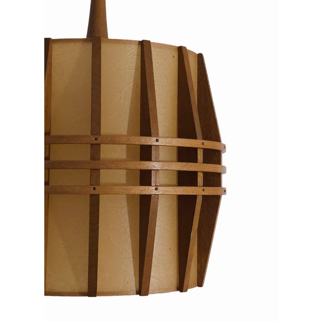 Mid-Century Modern Mid-Century Modern Cocoon Teak Pendant Lamp, 1970s For Sale - Image 3 of 4
