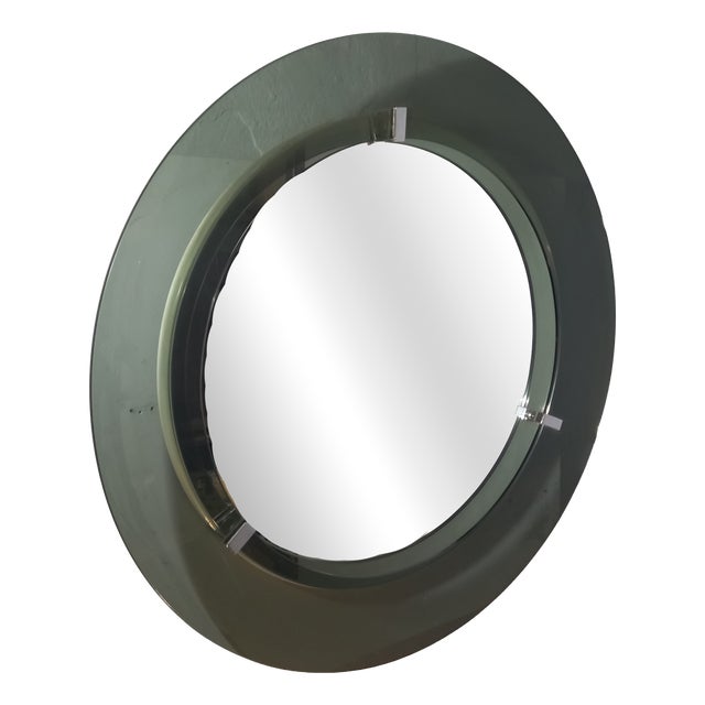 Vintage Mirror with Detail Brass Frame from Veca, 1960s For Sale