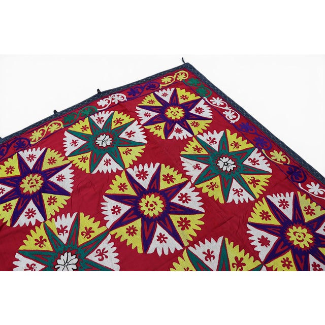 Vintage Hand Embroidered Suzani Wall Hanging, 1920s For Sale - Image 17 of 18
