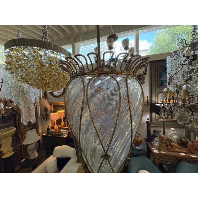 1960s 1960s Italian Bronze and Glass Lantern For Sale - Image 5 of 11
