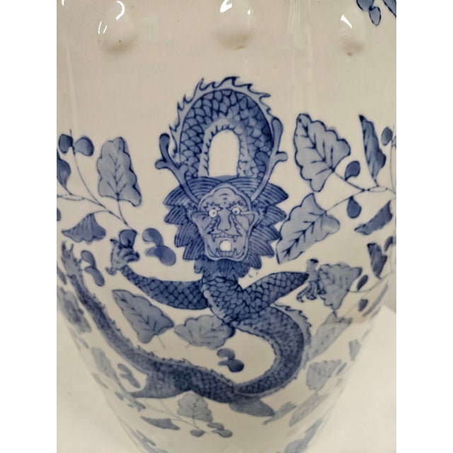 Chinese Blue and White Dragon Phoenix Garden Stool For Sale - Image 10 of 14