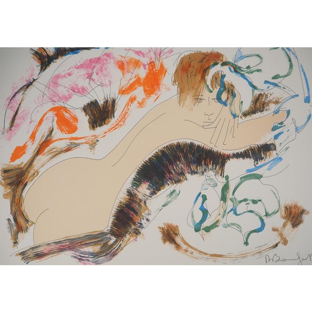 Alain BONNEFOIT (1937) Naked to the Wild Bottom, 1993 Original color lithograph Signed in pencil On Arches vellum 36 x 54...