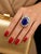 Bochic “Orient” Natural Sapphire & Emerald Ring Set In 18K Gold & Silver For Sale - Image 4 of 17