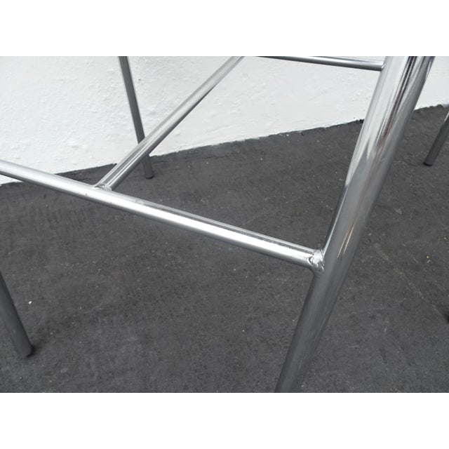 Metal Pair of Two Global Furniture Group Gray Chrome Barstools ~ Bar Stools For Sale - Image 7 of 13