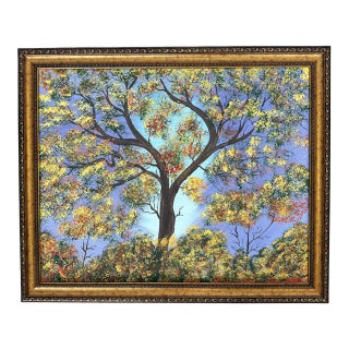 Original Signed and Framed Primitive Outsider Art Acrylic on Canvas by Ernie Faragoi (Florida, Present Day) For Sale