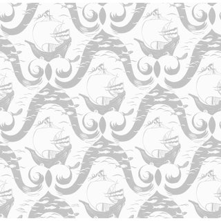 Sample - Cravelle Wallpaper by Paule Marrot in Light Gray For Sale
