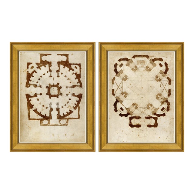 Tratteggiare I & II Diptych Framed Art Prints - Set of 2 For Sale
