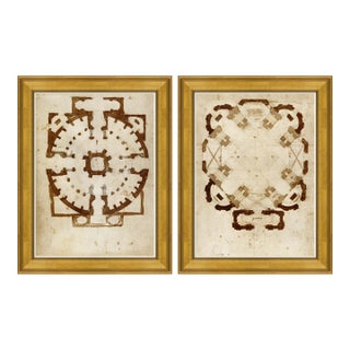 Tratteggiare I & II Diptych Framed Art Prints - Set of 2 by David Phoenix For Sale