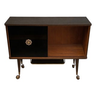 Vintage Display Bar Cabinet on Wheels, 1960s-1970s For Sale