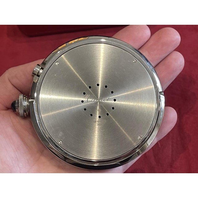 Silver Pasha Travel Alarm Clock from Cartier, 2000s For Sale - Image 8 of 18