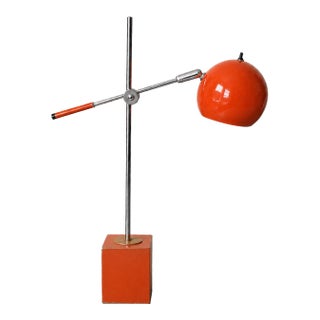 1960s/70s Orange Orb Eyeball Lamp After to Robert Sonneman for George Kovacs For Sale