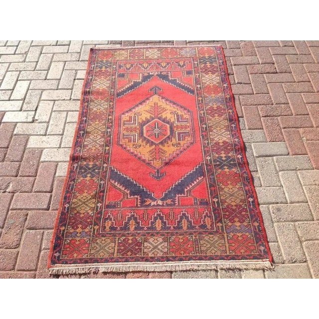 Red Vintage Turkish Rug - 39"x66" For Sale In Raleigh - Image 6 of 6