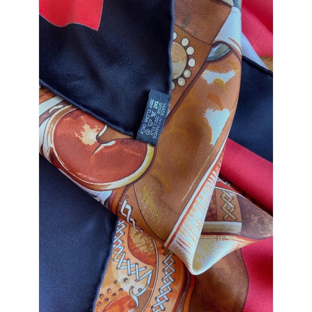 Mexican Framed Hermès Scarf "Mon Petit Cheval Mexicain" by Wlodek Kaminski - Midnight Black Frame For Sale - Image 3 of 5