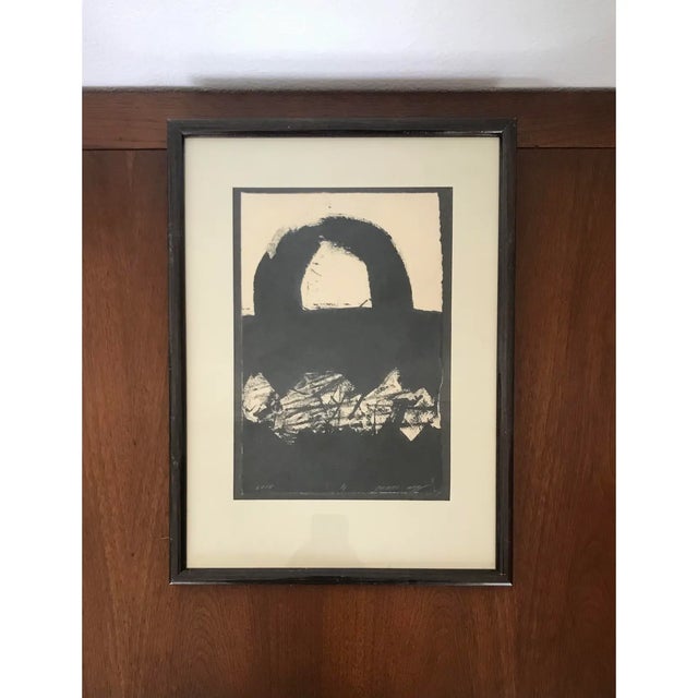 Mid 20th Century "Lock" Abstract Still Life Original Signed Monoprint, Framed For Sale - Image 9 of 9