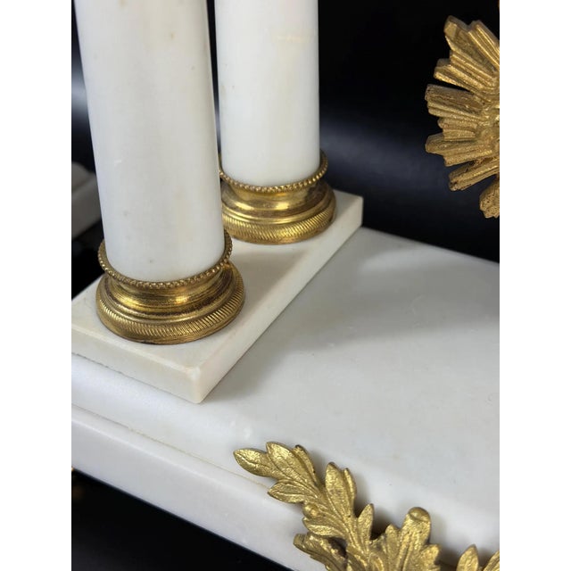 Antique French Mantel Clock Set in Gilt Bronze, 1800s, Set of 3 For Sale - Image 12 of 18