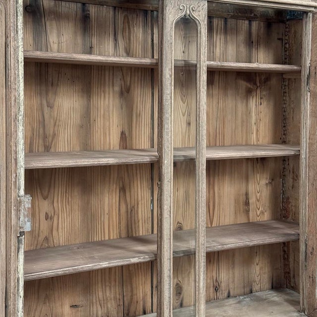 19th Century Liegoise Neoclassical Bookcase ~ Display Cabinet in Stripped Oak For Sale - Image 15 of 18