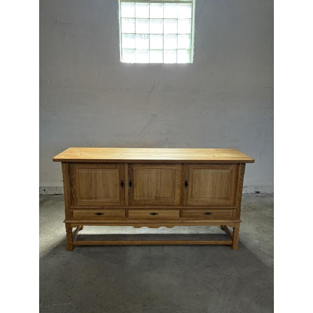 Oak Sideboard in style of Henning Kjærnulf, 1970s For Sale - Image 4 of 18