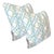 2020s Pair of 24'' Lilian August Blue&Green Trelis Pillows For Sale - Image 5 of 5