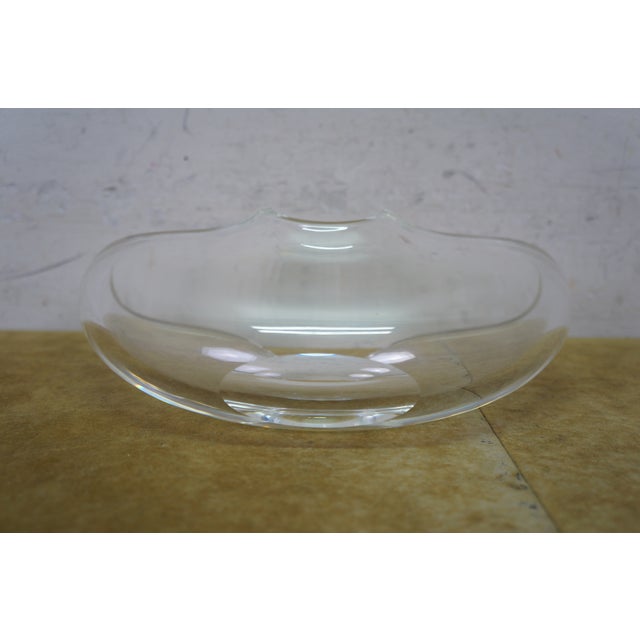 Steuben Equinox Neil Cohen Half Moon Notched Art Glass Bowl 10" For Sale - Image 16 of 16