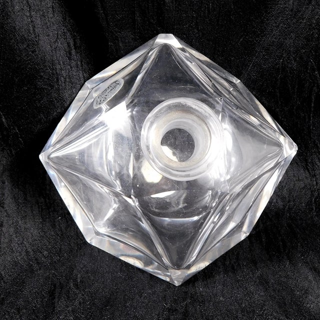 1940s 1940s Irice Brand Cut Crystal Perfume Bottle With Large Flower Stopper For Sale - Image 5 of 6