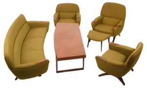 Geisha Banana Living Room Set by Leif Hansen, 1960s, Set of 6