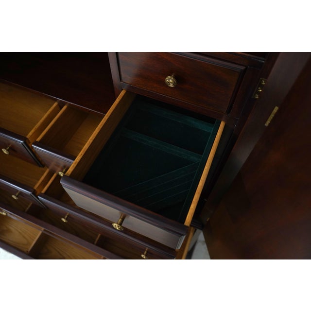 Henkel Harris Henkel Harris Mahogany Tall Wardrobe Chifferobe Armoire For Sale - Image 4 of 18