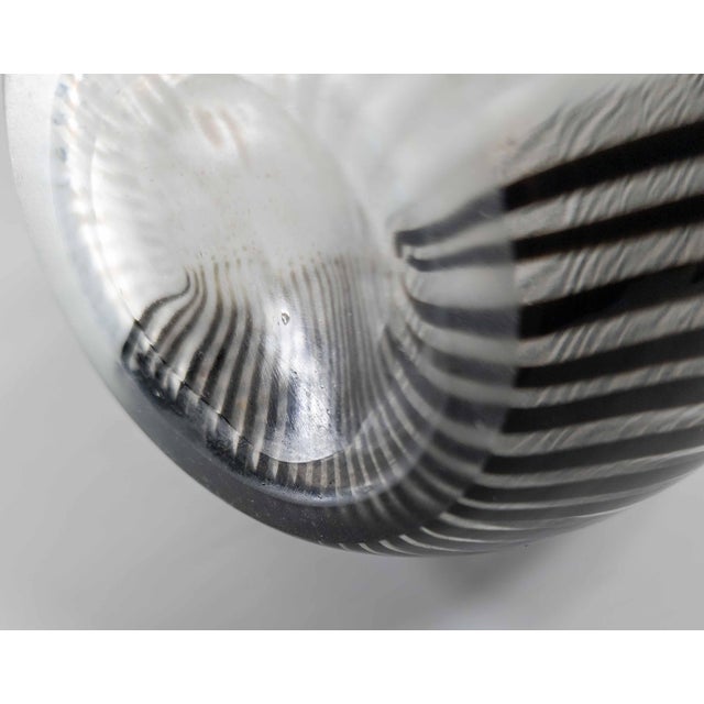 Mid-Century Modern Italian Murano Black and White Art Glass Bottle Vase For Sale - Image 15 of 16